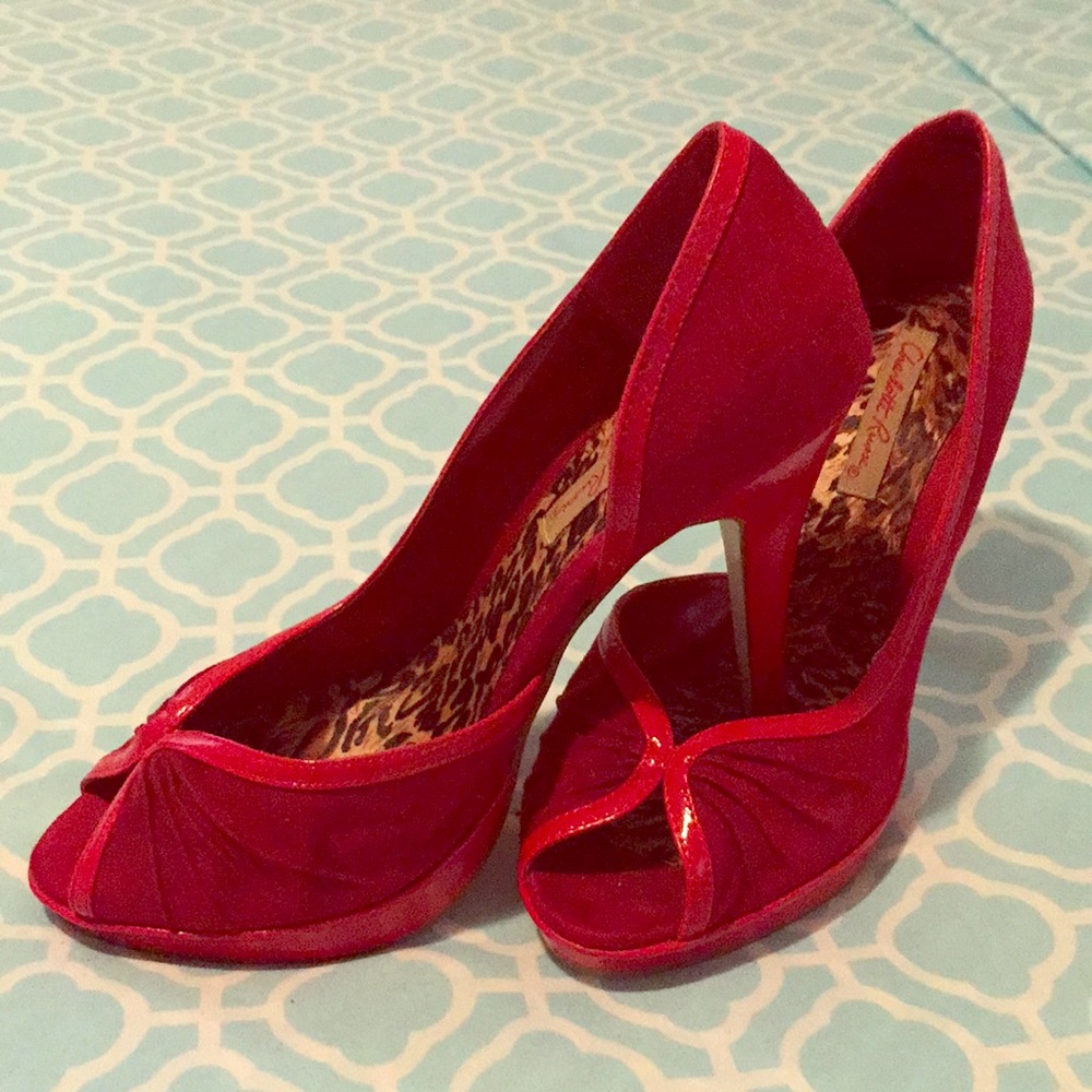 Red Imt suede heel